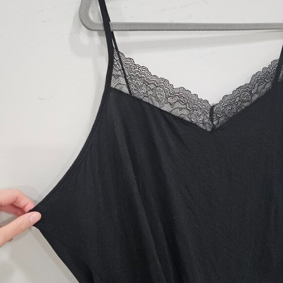 Modcloth Black Lace Trim Tank Top Camisole Plus Floral Lingerie New Tag Size 4X - Picture 3 of 8